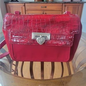 BRIGHTON - Limited Edition Lipstick Red Nylon & Croco Crossbody Organizer Bag